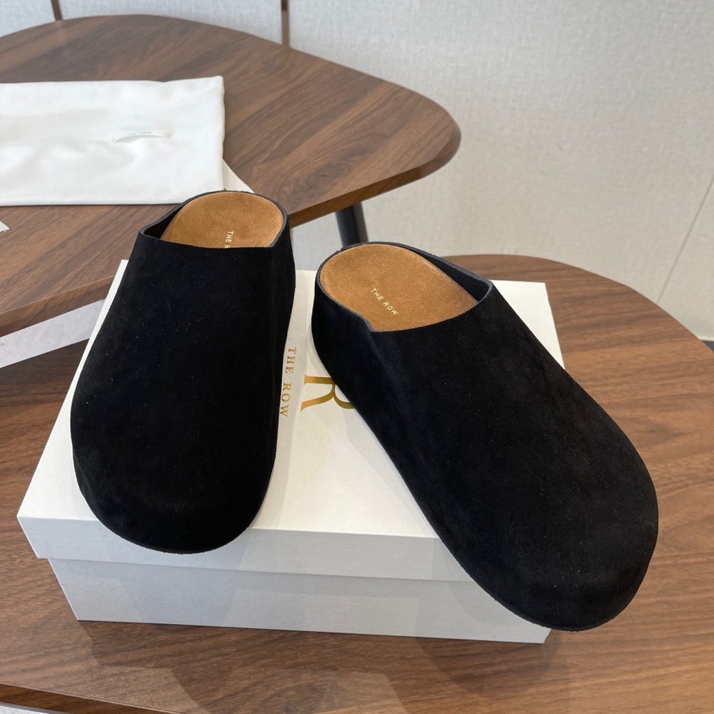 The Row Classic Black Women’s Slippers